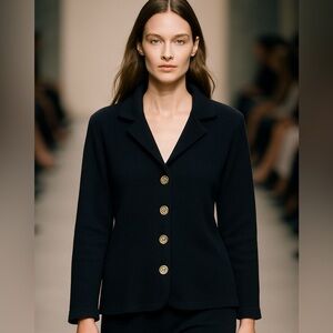 St. John black Wool Blend Sweater